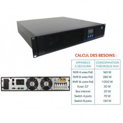 Socamont Onduleur Online RACK/TOUR 19'' prof. 654mm 3U 4KVA/3000W