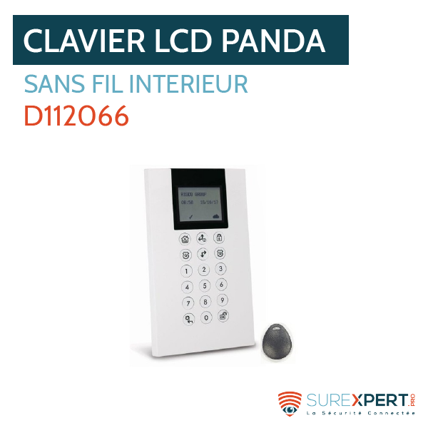 Clavier lcd panda agility 4 sans fil interieur avec lecteur de proximite RW332KPP800A