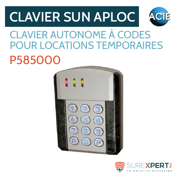 Clavier autonome à codes SUN APLOC pour location temporaire