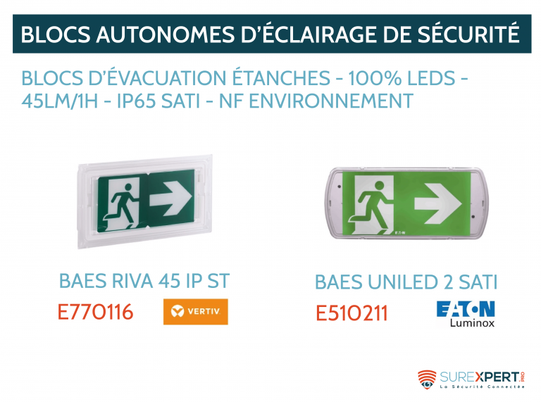 Les blocs autonomes d'évacuation 100% LEDS et étanche de VERTIV et LUMINOX