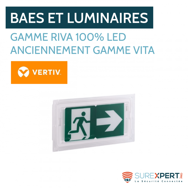 Les blocs de secours et luminaires RIVA LED de VERTIV - AEES