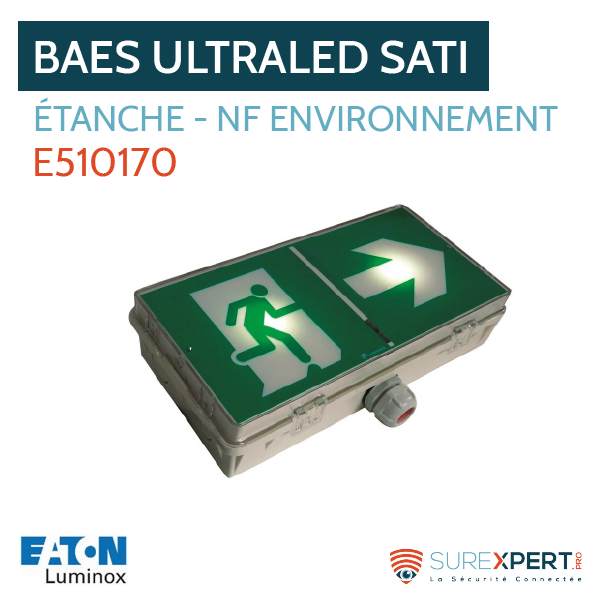 BAES ULTRALED SATI ETANCHE - 100% LEDS - NF ENVIRONNEMENT - NP - 45LM/1H - IP66/IK08 - BOITIER EPSILON