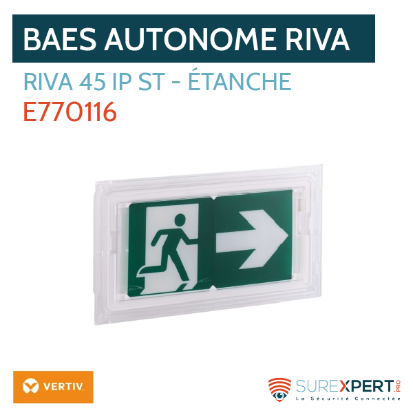 RIVA 45 IP ST - BAES AUTONOME ÉVACUATION ÉTANCHE - 45LM/1H - IP65 SATI