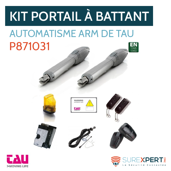 KIT 2 VÉRINS AVEC ACCESSOIRES POUR PORTAILS BATTANTS TAU