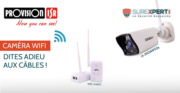 Caméra wifi sans câble avec récepteur adaptateur provision isr