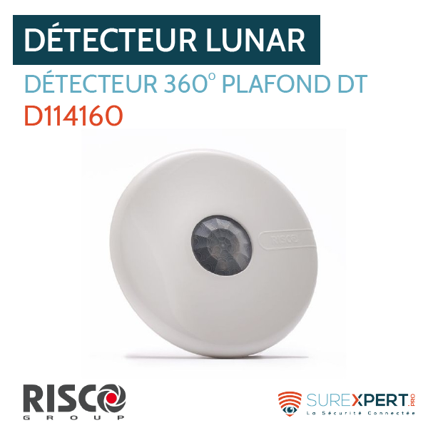 Détecteur LUNAR Risco rk150dtg3 plafond 360° double technologie