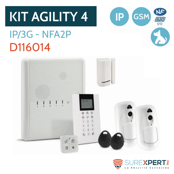 Kit Agility 4 Risco IP 3G