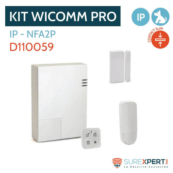 Kit Risco Wicomm Pro IP avec contact slim et détecteur piccolo