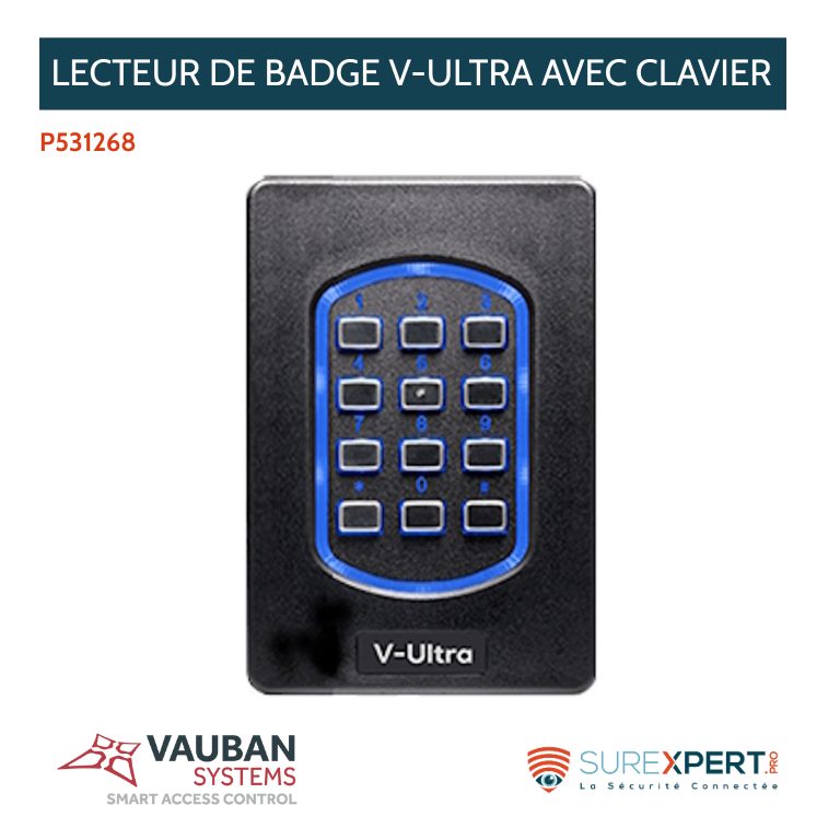 Lecteur de badge V-Ultra avec clavier de Vauban Systems