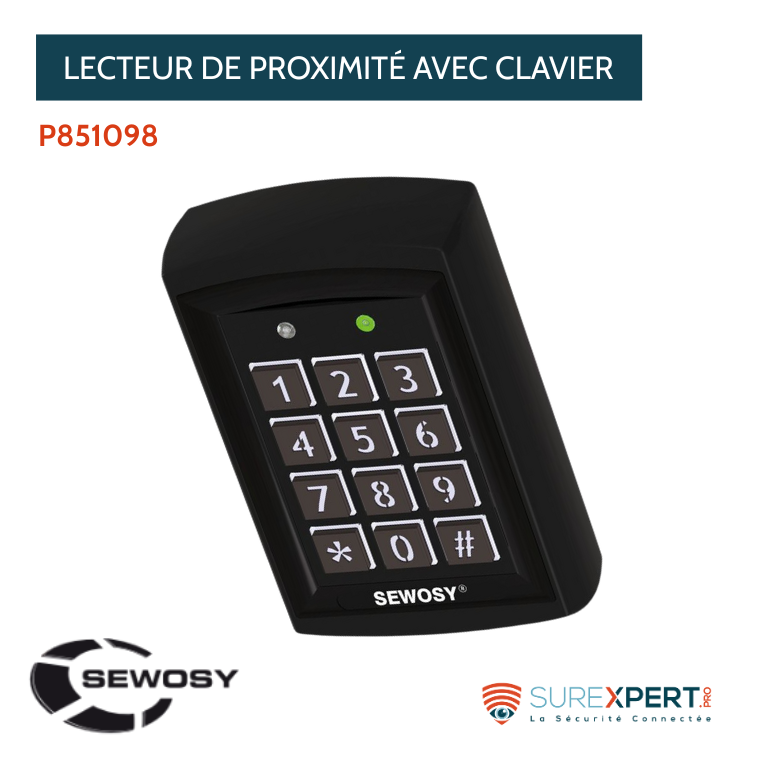 Lecteur de proximité avec clavier INTOM de Sewosy